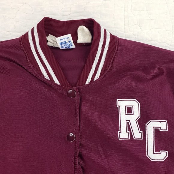 Vtg Roanoke College Russell USA Made Satin Jacket Womens Large Fits Mens Medium - Picture 9 of 12